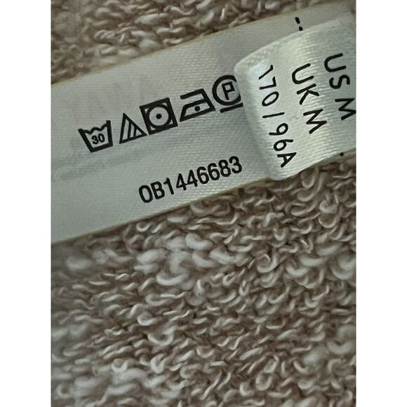 FP Beach Free People Mara Cardi •M• Terry Taupe Pink Puff Sleeve Tassel Jacket - Picture 14 of 15